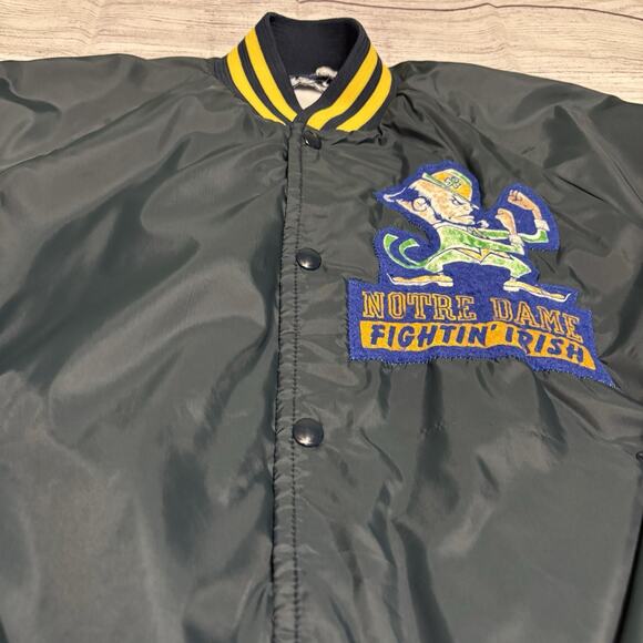 VTG NASCO Notre Dame Fighting Irish Mens Large? Satin Varsity Jacket Please Read - Picture 4 of 11